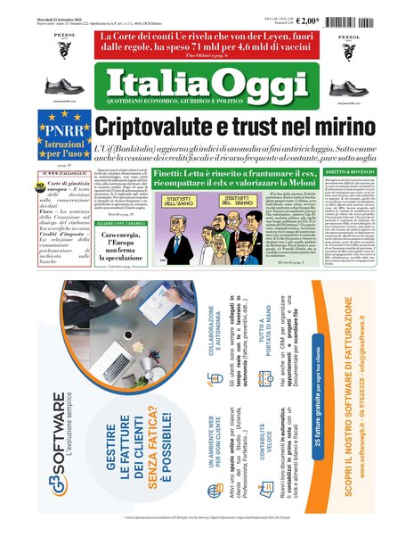 Italia oggi : quotidiano di economia finanza e politica